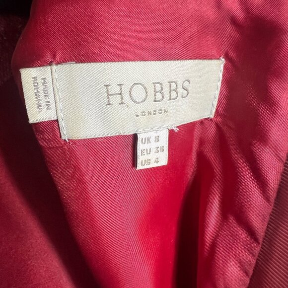 Hobbs London Sleeveless Wool Silk Blend Tweed Shift Dress in Red Size UK 8 US 4 - Picture 5 of 10